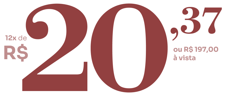 12x de 20,37 ou R$ 197,00 à vista